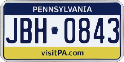 PA license plate JBH0843