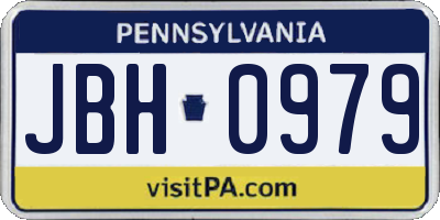 PA license plate JBH0979