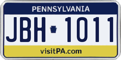 PA license plate JBH1011