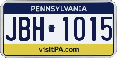 PA license plate JBH1015