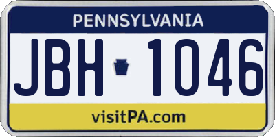 PA license plate JBH1046