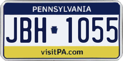 PA license plate JBH1055