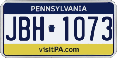 PA license plate JBH1073