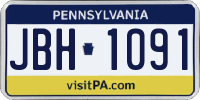 PA license plate JBH1091