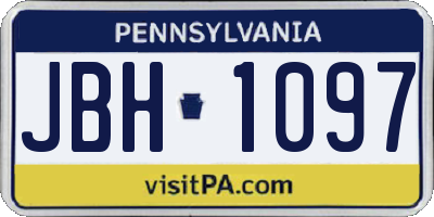 PA license plate JBH1097