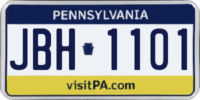 PA license plate JBH1101