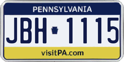 PA license plate JBH1115