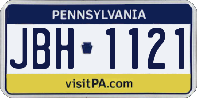 PA license plate JBH1121