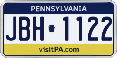 PA license plate JBH1122