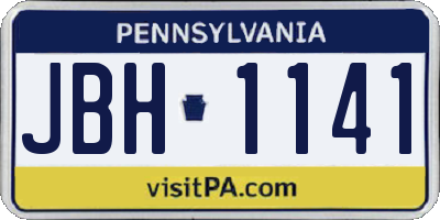 PA license plate JBH1141