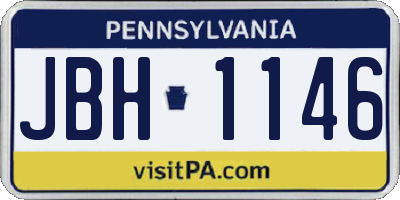 PA license plate JBH1146