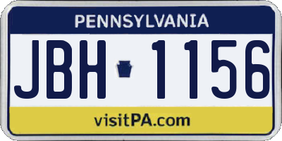 PA license plate JBH1156