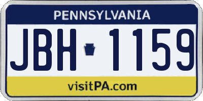 PA license plate JBH1159