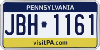 PA license plate JBH1161