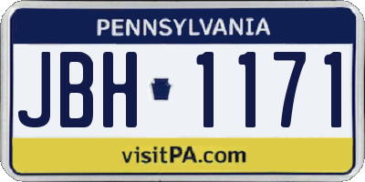 PA license plate JBH1171