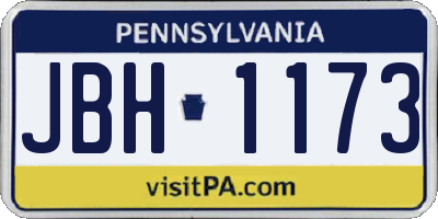 PA license plate JBH1173