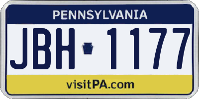 PA license plate JBH1177