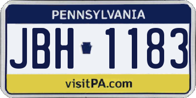 PA license plate JBH1183