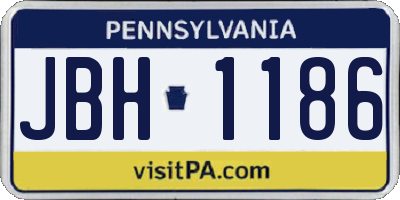 PA license plate JBH1186