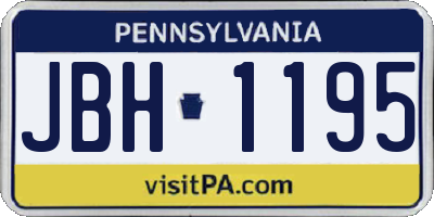 PA license plate JBH1195