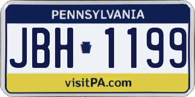 PA license plate JBH1199