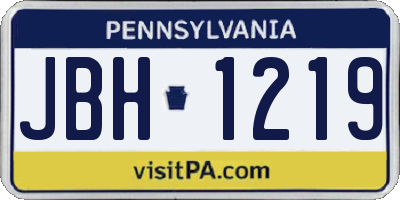 PA license plate JBH1219