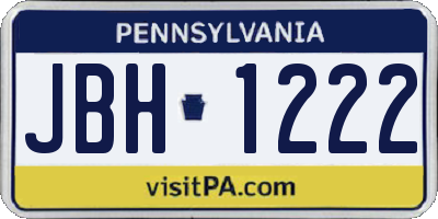 PA license plate JBH1222