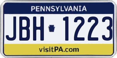 PA license plate JBH1223