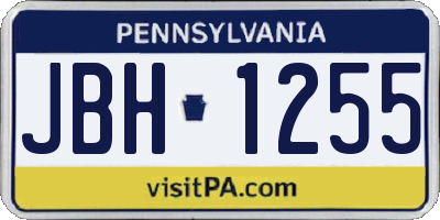 PA license plate JBH1255