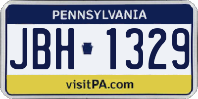 PA license plate JBH1329