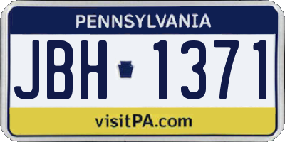 PA license plate JBH1371