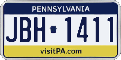PA license plate JBH1411