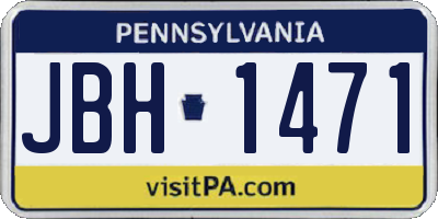 PA license plate JBH1471