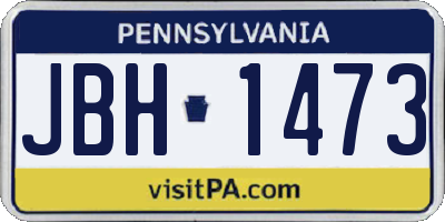 PA license plate JBH1473