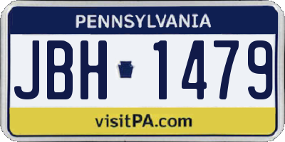 PA license plate JBH1479