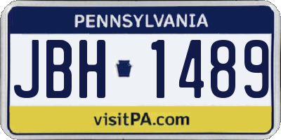 PA license plate JBH1489