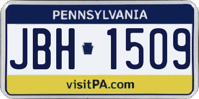 PA license plate JBH1509