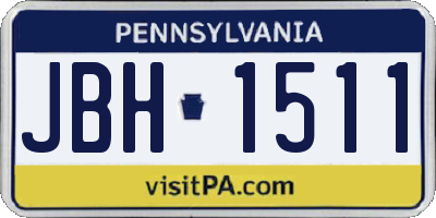 PA license plate JBH1511