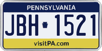 PA license plate JBH1521