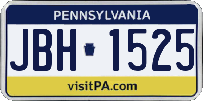 PA license plate JBH1525