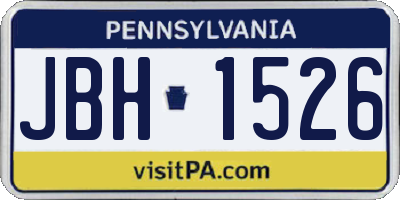 PA license plate JBH1526