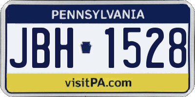 PA license plate JBH1528