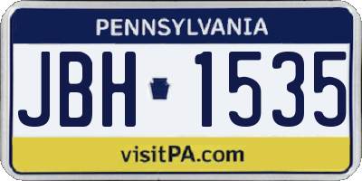 PA license plate JBH1535
