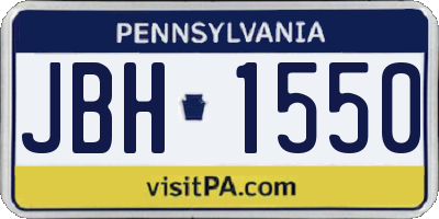 PA license plate JBH1550