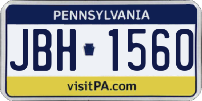 PA license plate JBH1560