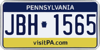 PA license plate JBH1565