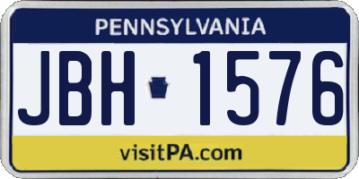 PA license plate JBH1576