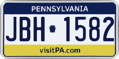 PA license plate JBH1582