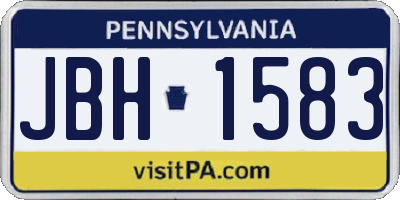 PA license plate JBH1583