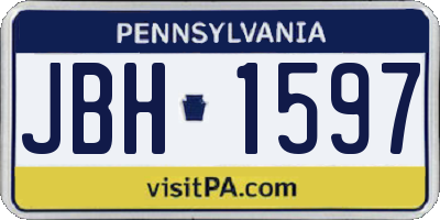 PA license plate JBH1597